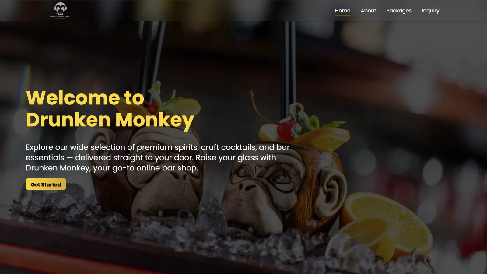 Screenshot and preview of the project Drunken Monkey