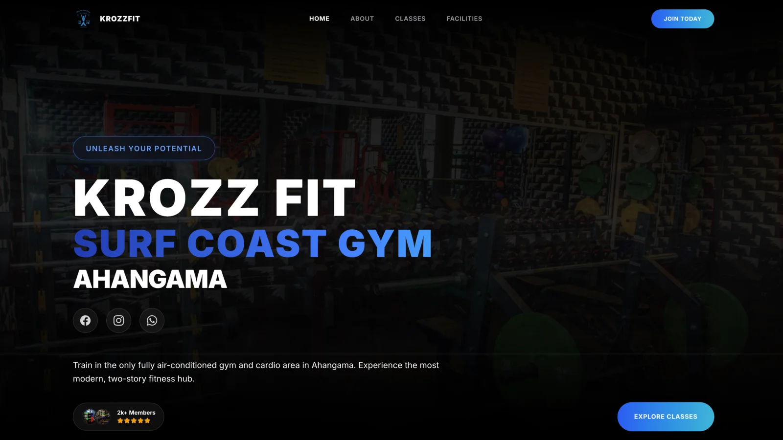 Screenshot and preview of the project KrozzFit Surf Coast