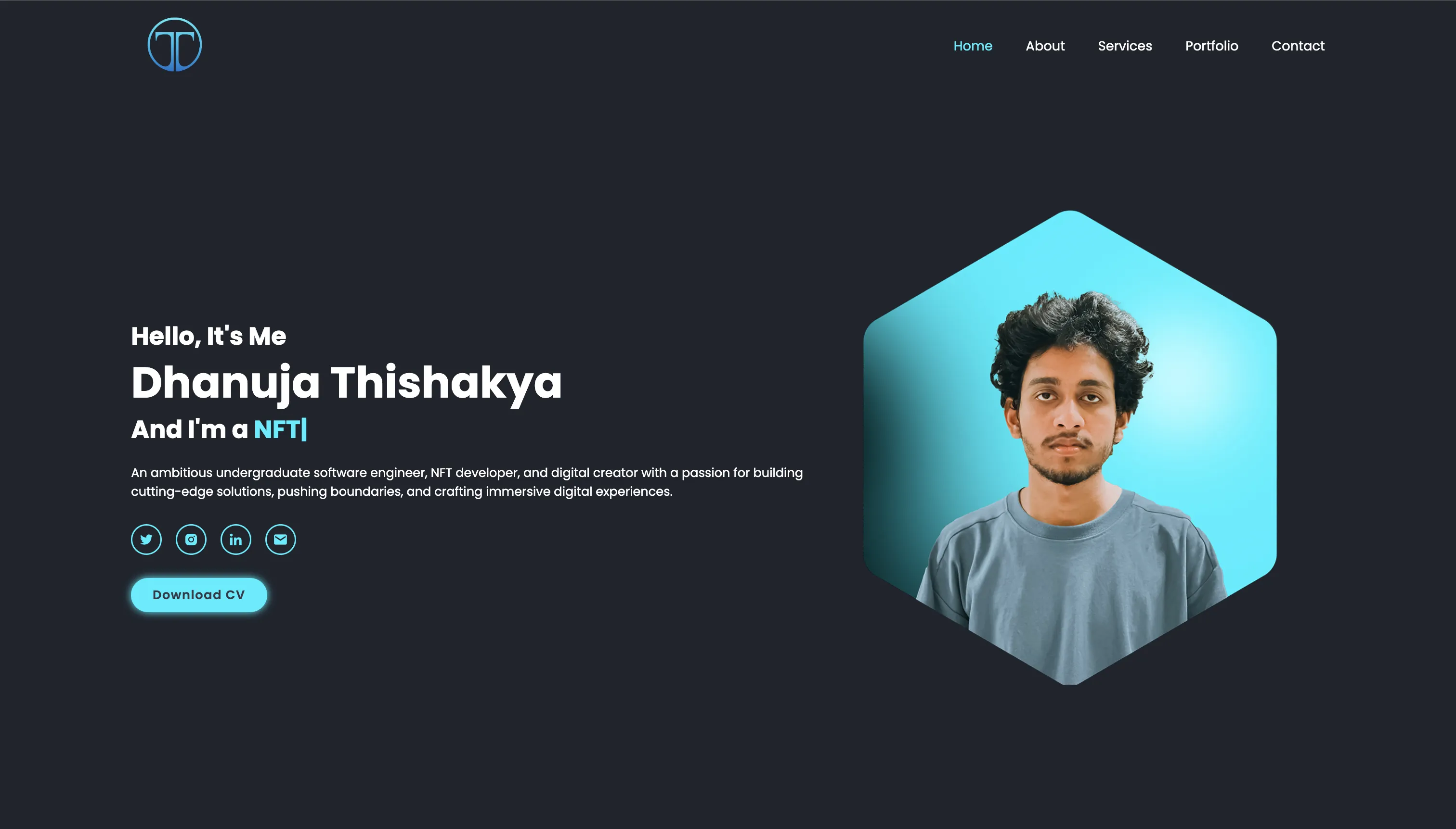 Screenshot and preview of the project Portfolio V1